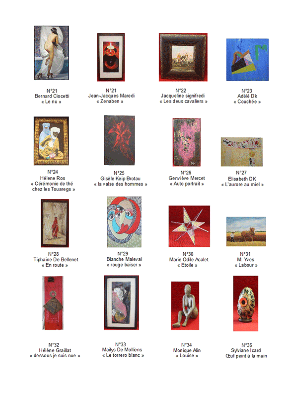 suite de l'Inventaire des oeuvres mises aux enchères